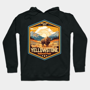 Yellowstone National Park Vintage WPA Style Outdoor Badge Hoodie